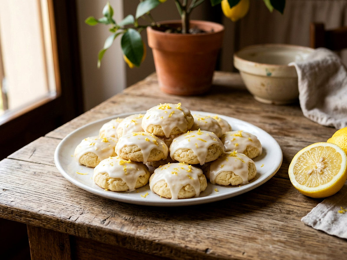 Biscuits moelleux au citron, glaçage à la liqueur de citron