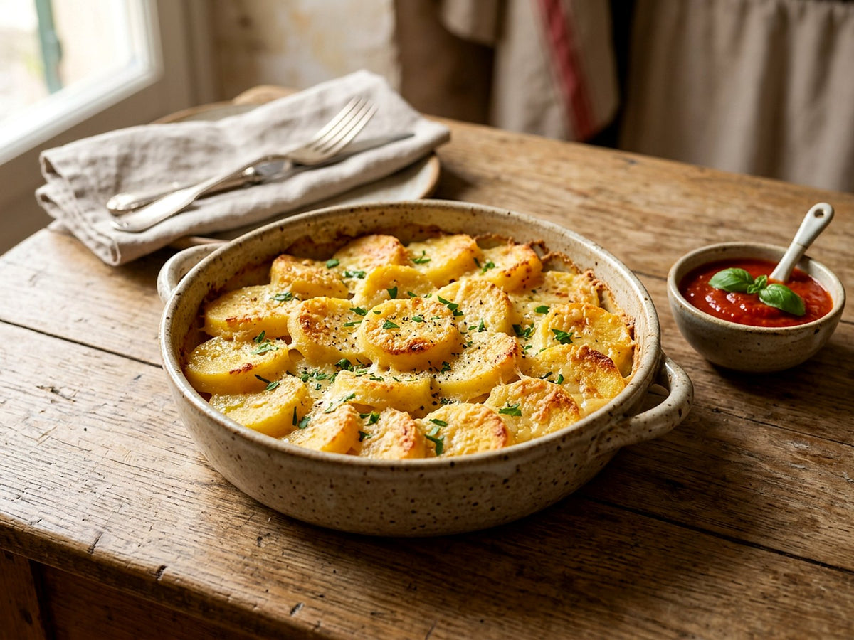 Gnocchi alla romana gratinés, sauce tomate