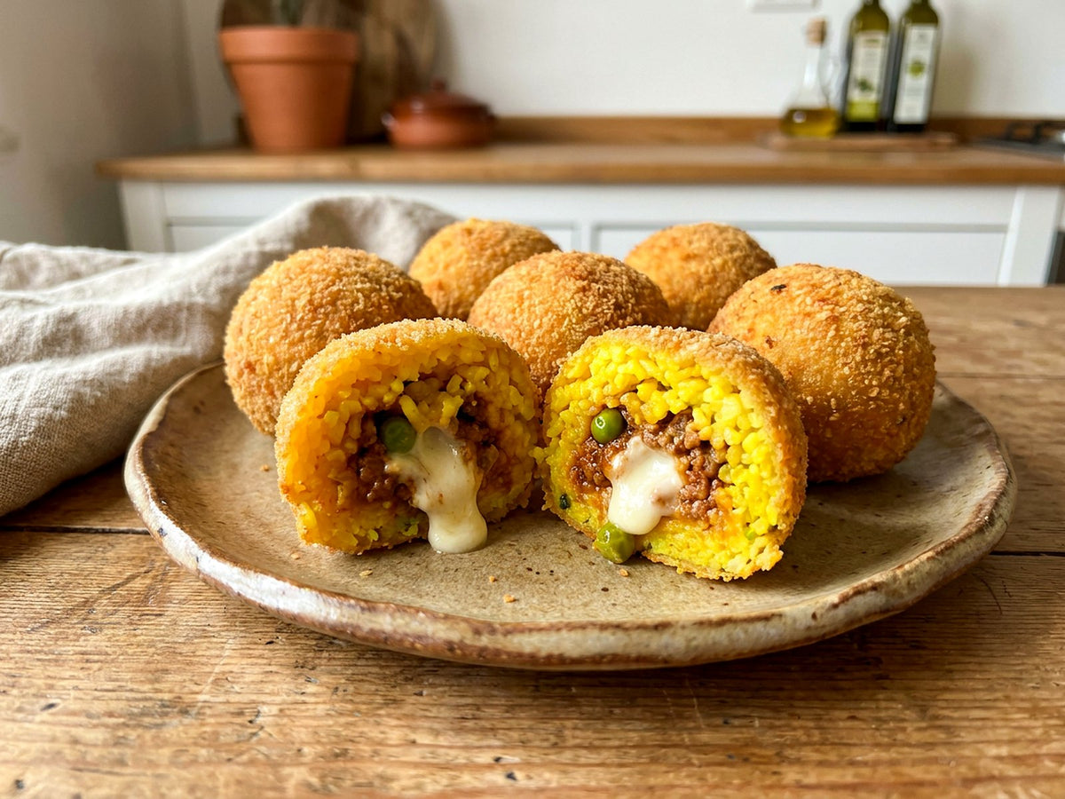 Arancini au ragù et cœur de mozzarella