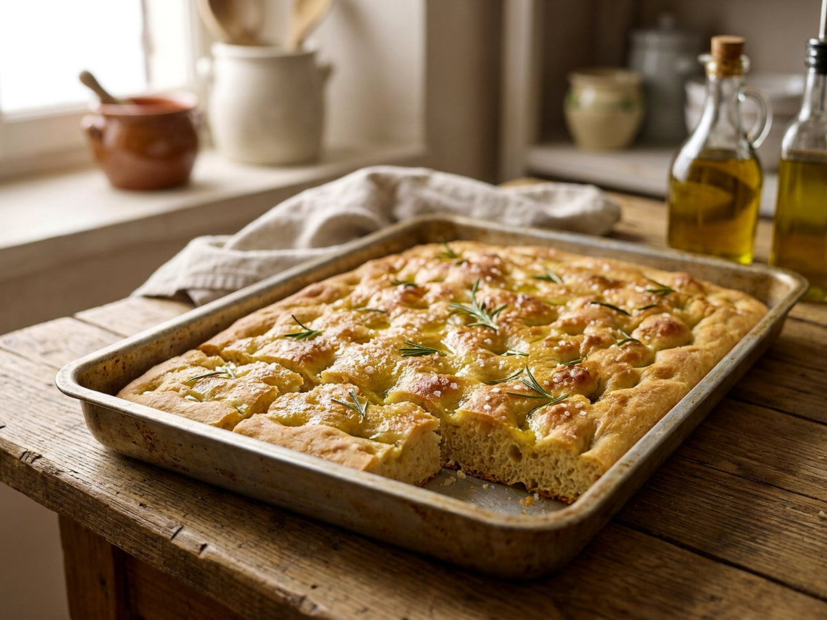 Focaccia genovese à l'huile d'olive