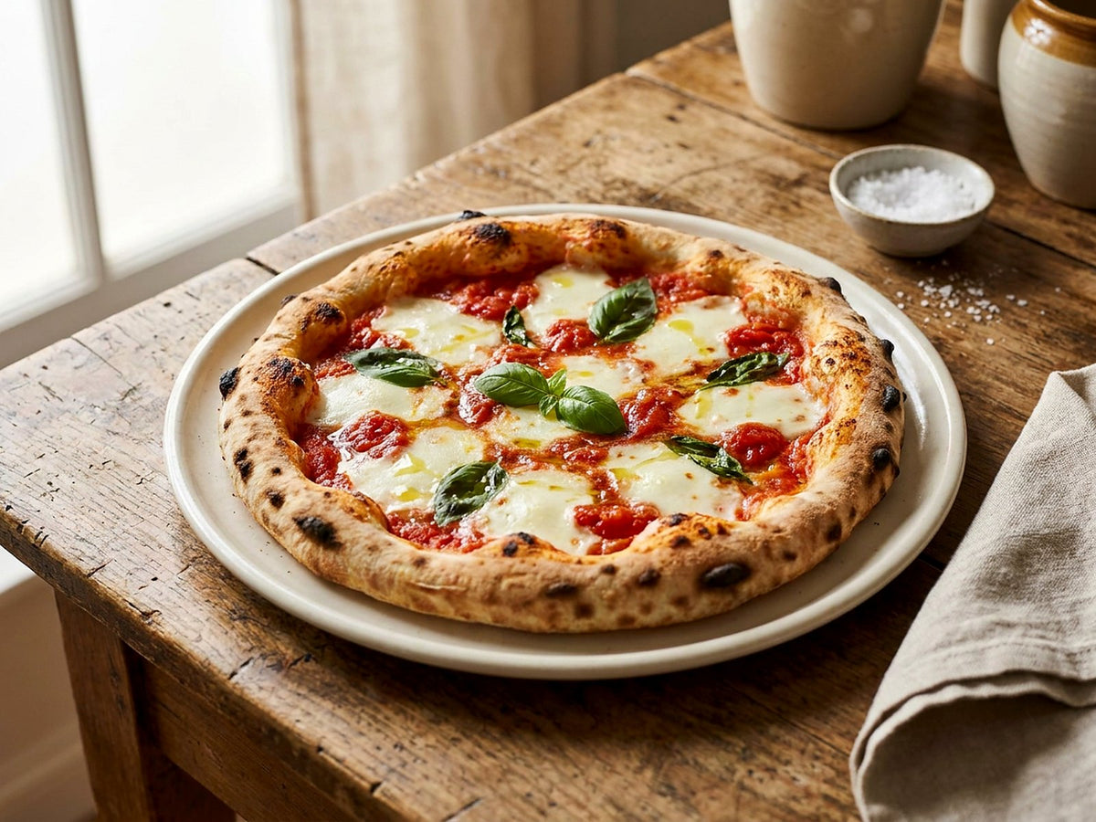 Pizza margherita à pâte levée, façon Naples