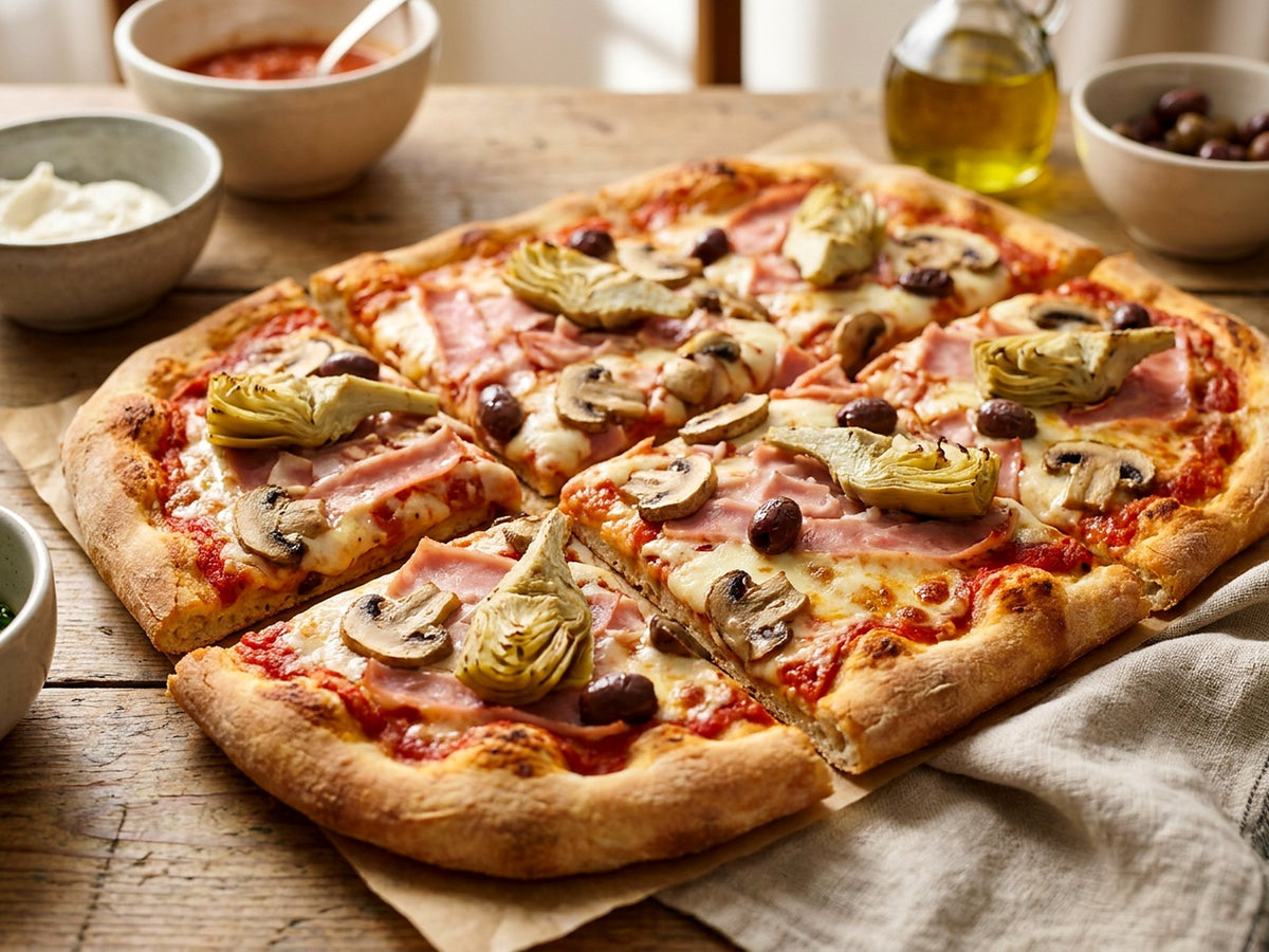 Pizza capricciosa en plaque