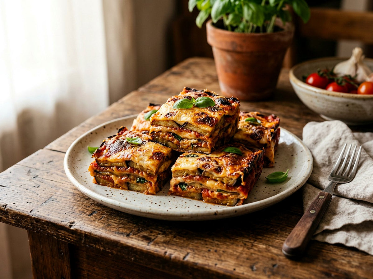 Parmigiana d'aubergines au basilic