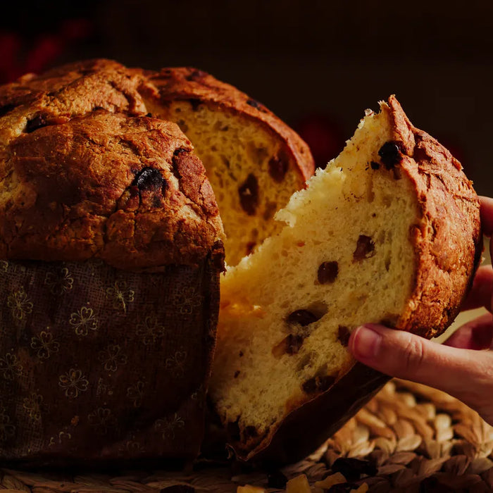 Panettone artisanal coupé en tranches