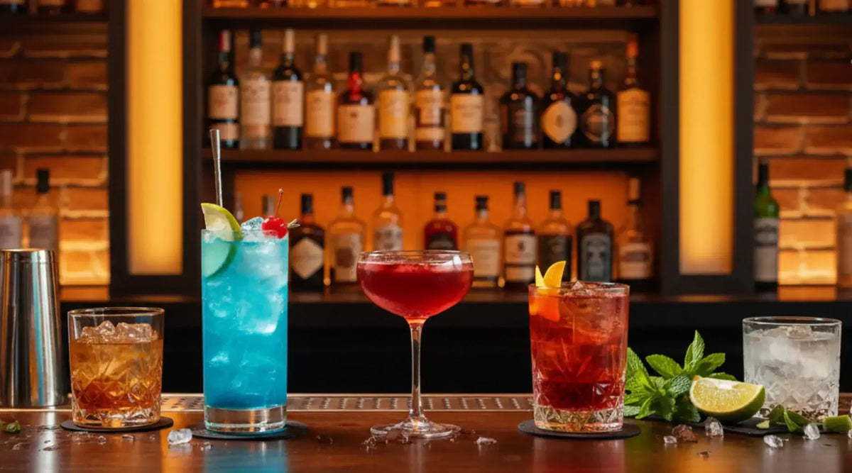 Sélection de spiritueux et liqueurs italiennes EasyGusto présentés sur un fond clair — Bottega, Morelli, Italicus et autres trésors de la gastronomie italienne.