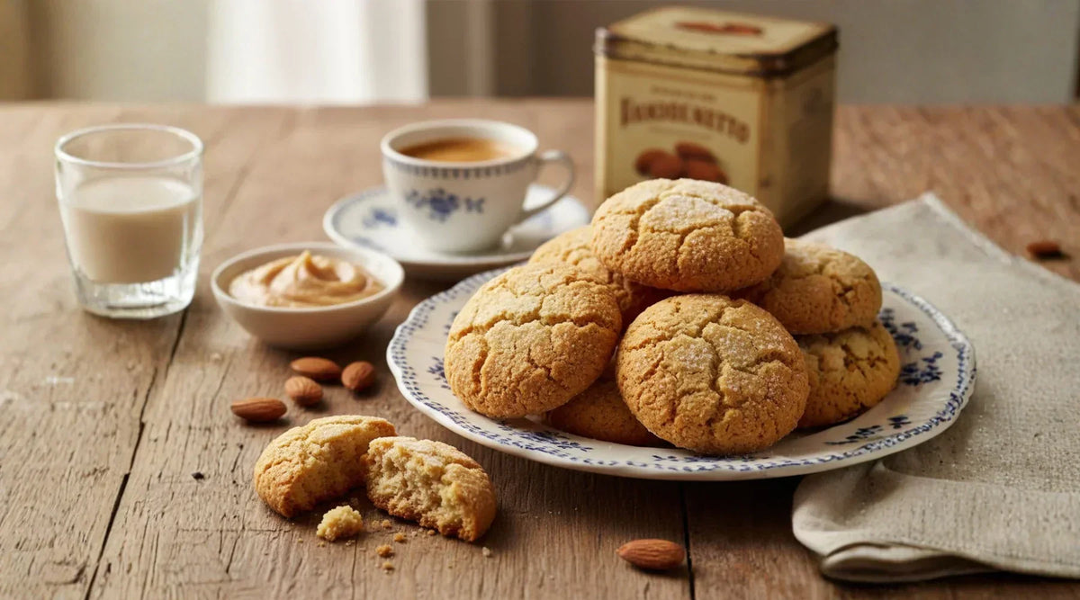 Amaretti morbidi italiens — biscuits moelleux aux amandes traditionnels d’Italie, spécialité artisanale de Saronno, disponibles sur EasyGusto.fr