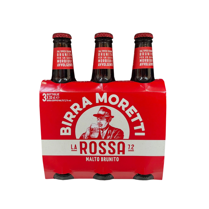 Pack de 3 bouteilles de Bière Rousse Birra Moretti 33 cl, l’expérience unique d’une bière rousse italienne pleine de saveurs.