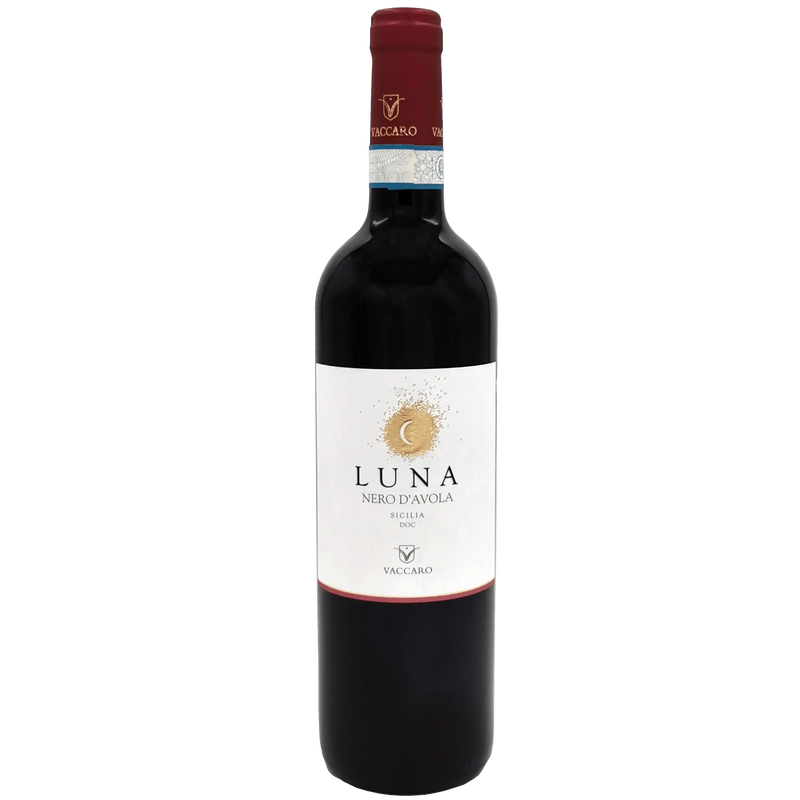 Bouteille de vin rouge sicilien Luna Vaccaro Nero d'Avola 75cl