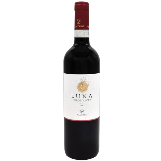 Bouteille de vin rouge sicilien Luna Vaccaro Nero d'Avola 75cl