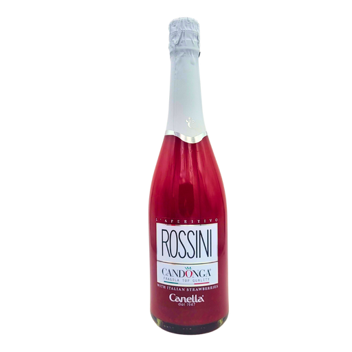 Aperitivo Rossini aux fraises italiennes Candonga 75cl, bouteille de face