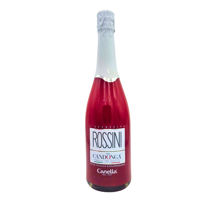 Aperitivo Rossini aux fraises italiennes Candonga 75cl, bouteille de face