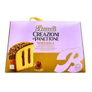 Panettone Nocciola Bauli en gros plan – vue de face avec chocolat et noisettes