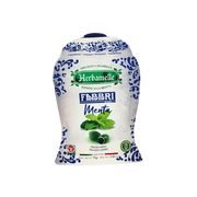Emballage des bonbons à la menthe Herbamelle Fabbri 75 g, présentant des bonbons italiens rafraîchissants à la menthe.