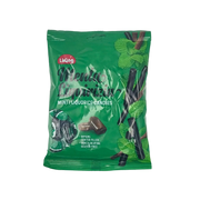 Bonbons Liking menthe réglisse sans gluten, sachet de 150g de confiseries italiennes.