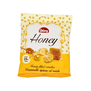 Bonbons Miel Liking 150g, délicieux bonbons durs artisanaux fourrés au miel, sans gluten, idéaux pour une pause sucrée.