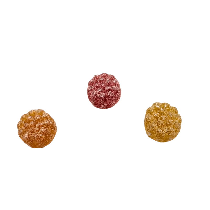 Bonbons aux fruits Morositas naturels, multicolores et sucrés, parfaits pour les gourmands vegan sans gluten.