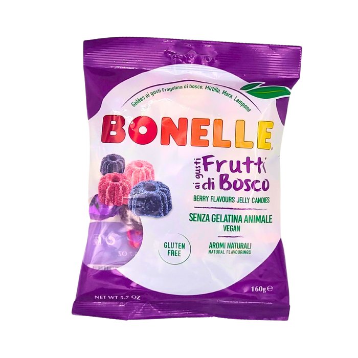 Paquet Bonelle Frutti di Bosco 160g - Bonbons aux saveurs de fruits des bois, végan et sans gluten.