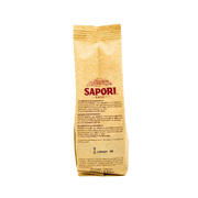 Côté du paquet de Cantuccini Sapori avec la liste des ingrédients et les informations de conservation.