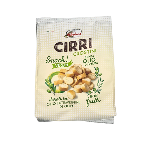 Cirri Crostini vegan non fritti 200 g, snack sain à l’huile d’olive extra vierge, sans gluten.