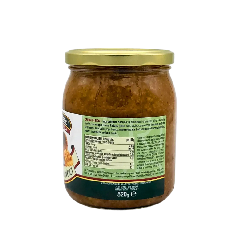 Crème de Noix ElleEsse 520g pour pâtes, pizzas et tartines, avec huile d'olive et fromage Grana Padano