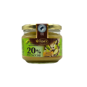 Pot de crème de pistache Witor's 220g, tartinade sans gluten avec 20% de pistaches, délicieuse et facile à étaler. Parfaite pour pâtisseries.