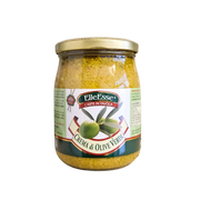 Tapenade Olive Verte ElleEsse 520g – Bocal avec olives vertes en gros plan