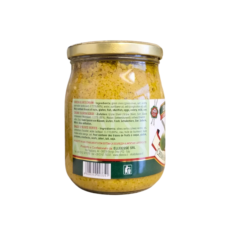 Tapenade Olive Verte ElleEsse 520g – Ingrédients sélectionnés : olives vertes et huile d'olive