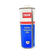 Bouteille de Gin Bio ENGINE 700ml, gin italien artisanal et biologique du Piémont, présenté dans un flacon design et contemporain.