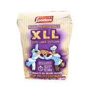 Emballage de farine pizza type 0 Biga Molino Spadoni 5kg avec illustrations de personnages.