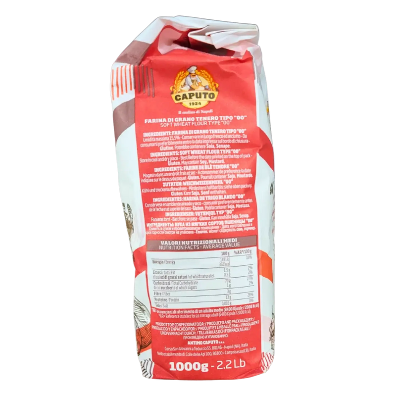 Farine Caputo "00" Cuoco Levée Longue 1kg - Farine italienne professionnelle pour pâtes et pizzas, 1000g paquet.