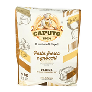 Paquet de farine italienne Caputo 5kg pour pâtes fraîches, idéal pour farine type 00, texture élastique.