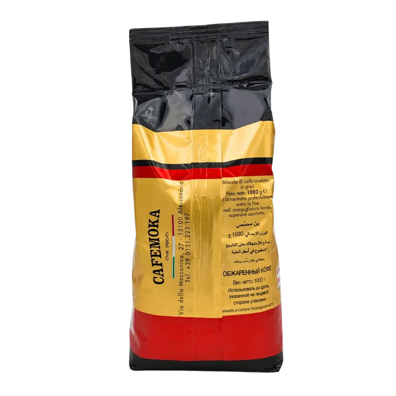 Sachet de café en grains CaféMoka Miscela Oro Di Napoli 1 kg, artisanal.