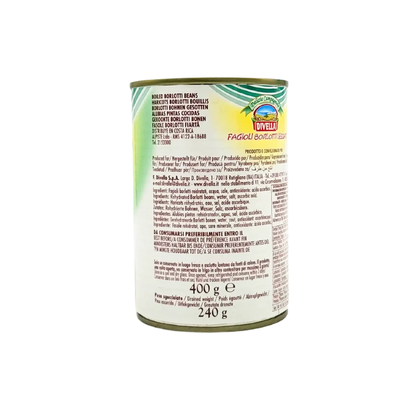 Boîte de haricots borlotti lessati 400g Divella - Authenticité italienne