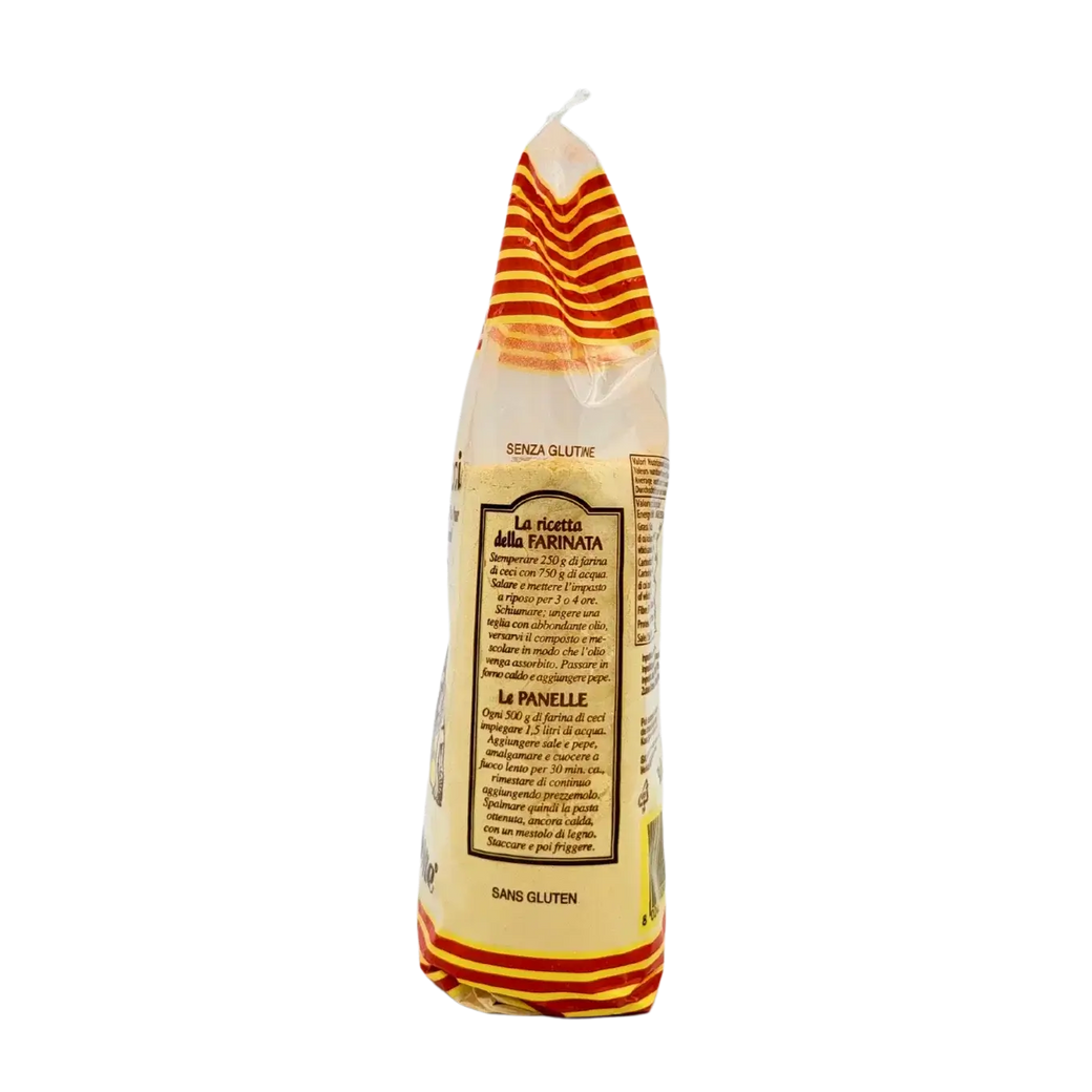 Verpackung von Kichererbsenmehl Moline Lanone 500g, glutenfrei, für italienische und französische Spezialitäten.