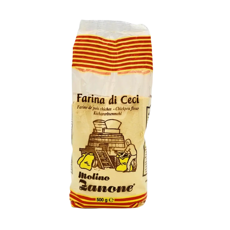 Farine de pois chiches Moline Lanone 500g, sans gluten, pour spécialités italiennes et françaises.