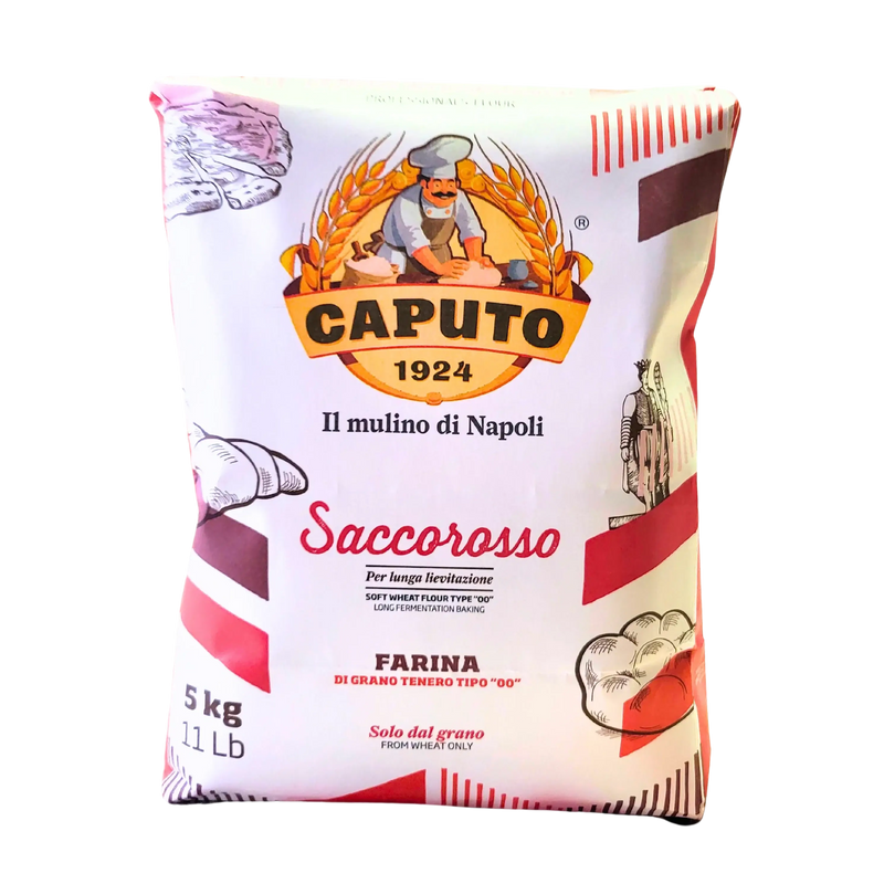 Sac de farine caputo type 00 Saccorosso 5kg, qualité supérieure, tradition culinaire napolitaine