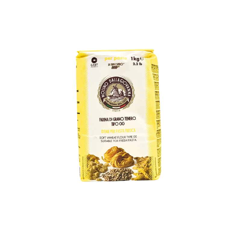 Paquet de Farine de Blé Tendre Tipo 00 pour pâtes fraîches, Molino Dalla Giovanna, 1 kg, farine tipo 00 italienne authentique
