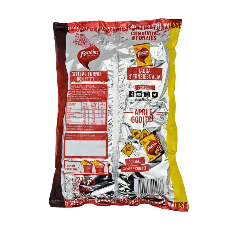 Fonzies Multipack Fonzies en gros plan – Face arrière du paquet 211,5g