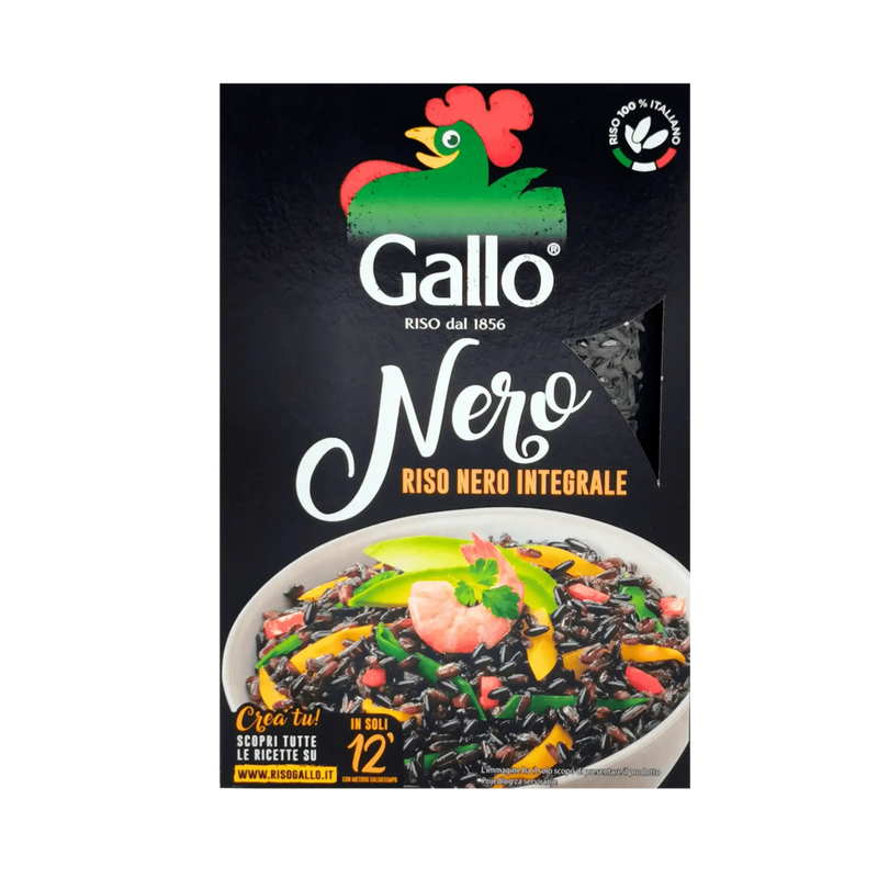 Gallo Riso Nero Intégrale - Vue avant du produit 500g, riz noir complet italien