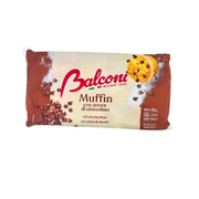 Emballage de Muffin pépite chocolat – Balconi 240g, pâtisserie italienne moelleuse avec pépites de chocolat.