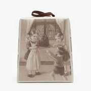 Emballage vintage du Panettone Classico Loison 500g – illustration rétro avec enfants autour d’un panettone