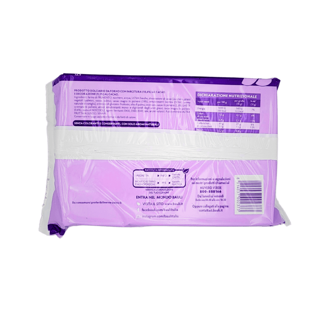Achterkant van de verpakking van Girella Bauli Choco Spirale Set van 8 280g