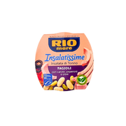 Vue avant de l'Insalatissime Rio Mare Insalata di Tonno Fagioli 160g, salade de thon aux haricots avec carottes, poivrons et olives.