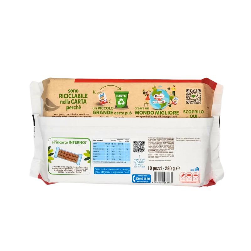 Emballage arrière du paquet Brioche Kinder Brioss Lait & Cacao 270g