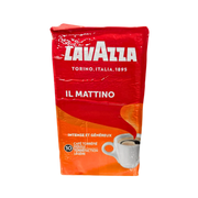 Café Moulu Lavazza Il Mattino 250g, mélange corsé pour des matins intenses, avec des arômes de robustas asiatiques et africains.