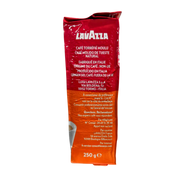 Paquet de Café Moulu Lavazza Il Mattino 250g au design rouge et orange, présentant un mélange de café intense et aromatique.