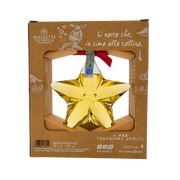 Grappa vieillie la Stella di Mazzetti d'Altavilla 20cl en bouteille étoilée avec ruban rouge, cadeau idéal pour Noël.