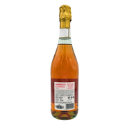 Bouteille de Lambrusco di Modena Amabile rosé pétillant, 75cl, avec étiquette et bouchon doré.