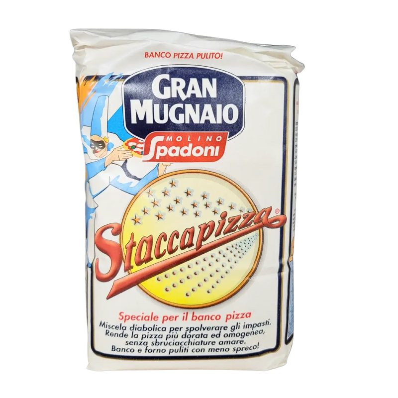 Sachet de Farine Semoule Pizza Staccapizza Molino Spadoni 5kg pour pizzas dorées et faciles à préparer.