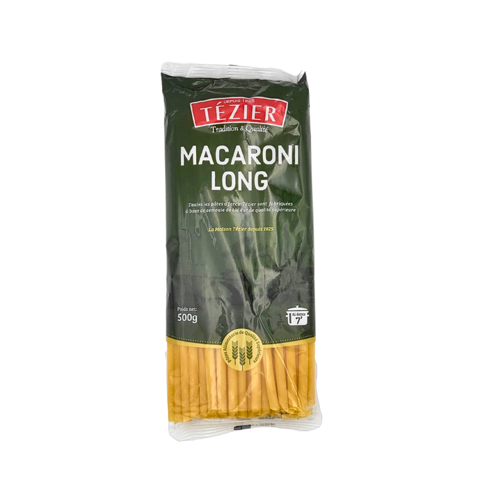 Macaroni Long Tezier 500g Pates longues - vue de face